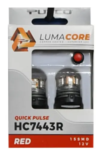 Bargain Putco LumaCore 7443 Red - Pair (x3 Strobe w/ Bright Stop) - HC7443R