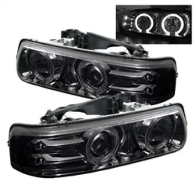Spyder Chevy Silverado 1500/2500 99-02 Projector Headlights LED Halo LED Smoke PRO-YD-CS99-HL-SMC - 5009616 Fresh Stock