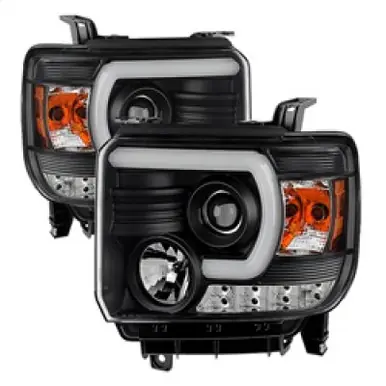 Spyder GMC Sierra 14-16 Projector Headlights Light Bar DRL Black PRO-YD-GS14-LBDRL-BK - 5080523 Budget