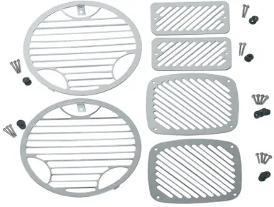 Trending Kentrol 97-06 Jeep Wrangler TJ Billet Style Light Kit 6 Pieces - Polished Silver - 30493