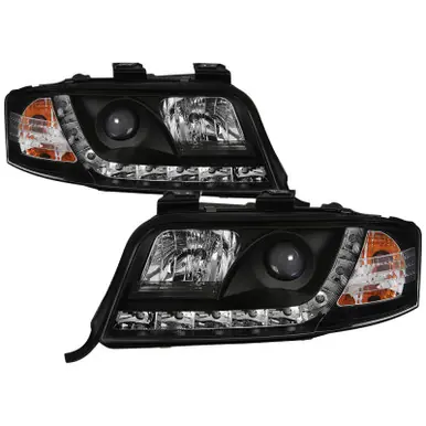 Affordable Spyder Audi A6 02-04 Projector Headlights Halogen Model Only - DRL Black PRO-YD-ADA601-DRL-BK - 5008657