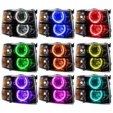 Mega Sale Oracle 07-13 Chevrolet Silverado SMD HL - Black - Round Style - ColorSHIFT - 7105-330