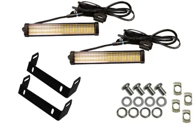 Budget Fishbone Offroad 2018+ Jeep JL & 2020+ JT 7in Turn Signal & Side Marker Lights and Brackets - FB31456