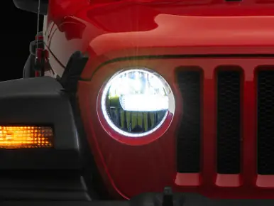 Last Chance Raxiom 18-23 Jeep Wrangler JL Axial Series 9-In LED Headlights- Blk Housing (Clear Lens) - J164371
