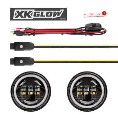 Big Sale XK Glow 4.5In Black RGB LED Harley Running Light XKchrome Bluetooth App Controlled Kit - XK042011-B