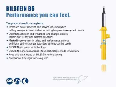 Bilstein B6 2015 Porsche Macan Front Monotube Shock Absorber - 24-245791 Limited Edition