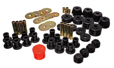Weekend Sale Energy Suspension 72-85 Dodge/Plymouth 1/2 & 3/4 Ton S/C Pickup Black Hyper-Flex Master Bushing Set - 5.18102G