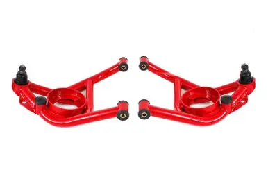 BMR 70-81 Chevrolet Camaro A-Arms Lower Delrin Bushings Std Ball Joint - Red - AAL321R Price Drop