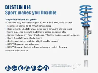 Big Sale Bilstein B14 2003 BMW 530i Base Sedan Front and Rear Suspension Kit - 47-100763