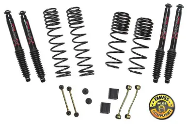 Weekend Sale Skyjacker 2018 Jeep Wrangler Rubicon (JL) 2DR 2in-2.5in Suspension Lift Kit w/Black Max Shocks - JL20RBPBLT
