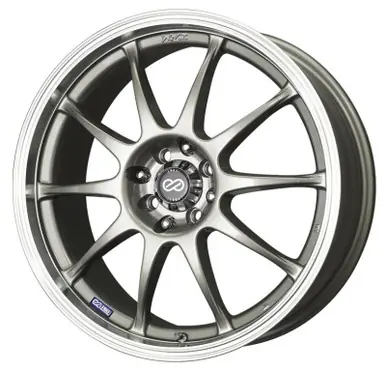 No Minimum Order Enkei J10 15x6.5 5x100/114.3 38mm Offset 72.62mm Bore Dia Silver w/ Machined Lip Wheel - 409-565-02SP
