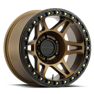 Method MR106 Beadlock 17x9 -44mm Offset 8x6.5 130.81mm CB Method Bronze w/BH-H36125 Wheel - MR10679080944B Worldwide Shipping