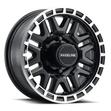 Genuine Raceline 953BM Krank 15x6in / 6x139.7 BP / 0mm Offset / 4.25mm Bore - Black & Machined Wheel - 953BM-56060