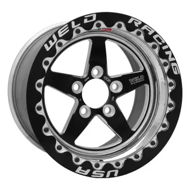 Buy Direct Weld S71 15x9.33 / 5x4.75 BP / 3.5in. BS Black Wheel (Low Pad) - Black Single Beadlock MT - 71LB509B35F