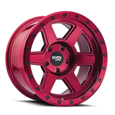 Dirty Life Compound 9315 20x10 / 8-170 BP / -25mm Offset / 125.2mm Hub Crimson Candy Red Wheel - 9315-2170R While Supplies Last