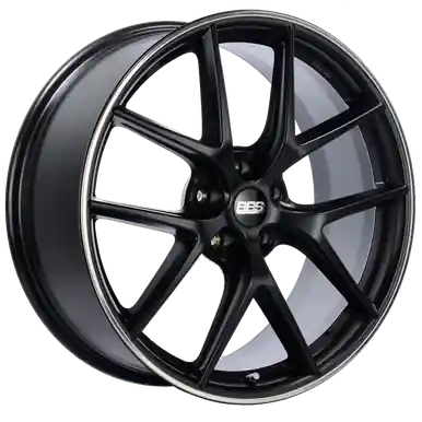Modern BBS CI-R 20x8.5 5x112 ET42 Satin Black Polished Rim Protector Wheel -82mm PFS/Clip Required - CI0103BPO