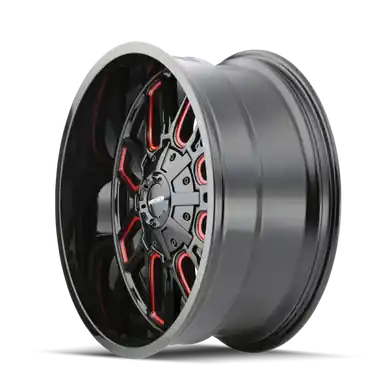 Mayhem 8107 Cogent 22x10 / 8x165.1 BP / -19mm Offset / 130.8mm Hub Black w/ Prism Red Wheel - 8107-22176BTR Viral