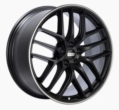 Premium BBS CC-R 20x9.5 5x114.3 ET35 Satin Black Polished Rim Protector Wheel -82mm PFS/Clip Required - CC0403BPO