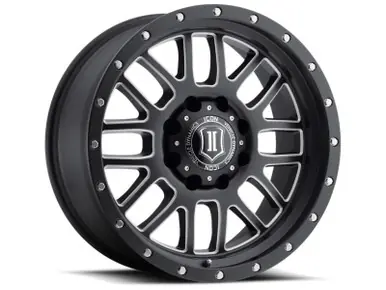 Crafted ICON Alpha 20x9 5x150 16mm Offset 5.625in BS 110.1mm Bore Satin Black/Milled Windows Wheel - 1220905556SBMW
