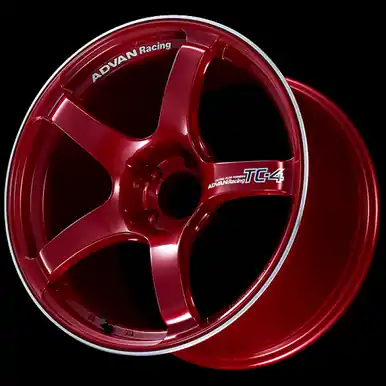 Warranty Included Advan TC4 16x6.5 / +37 Offset / 4-100 / 63mm Bore / Racing Candy Red & Ring - YAD6D37ACRR